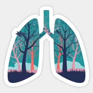 Abstract forest in the lungs Sticker